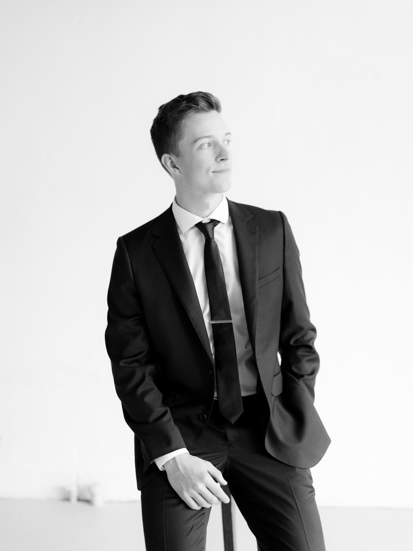 Black and white portrait of Skylar Ball