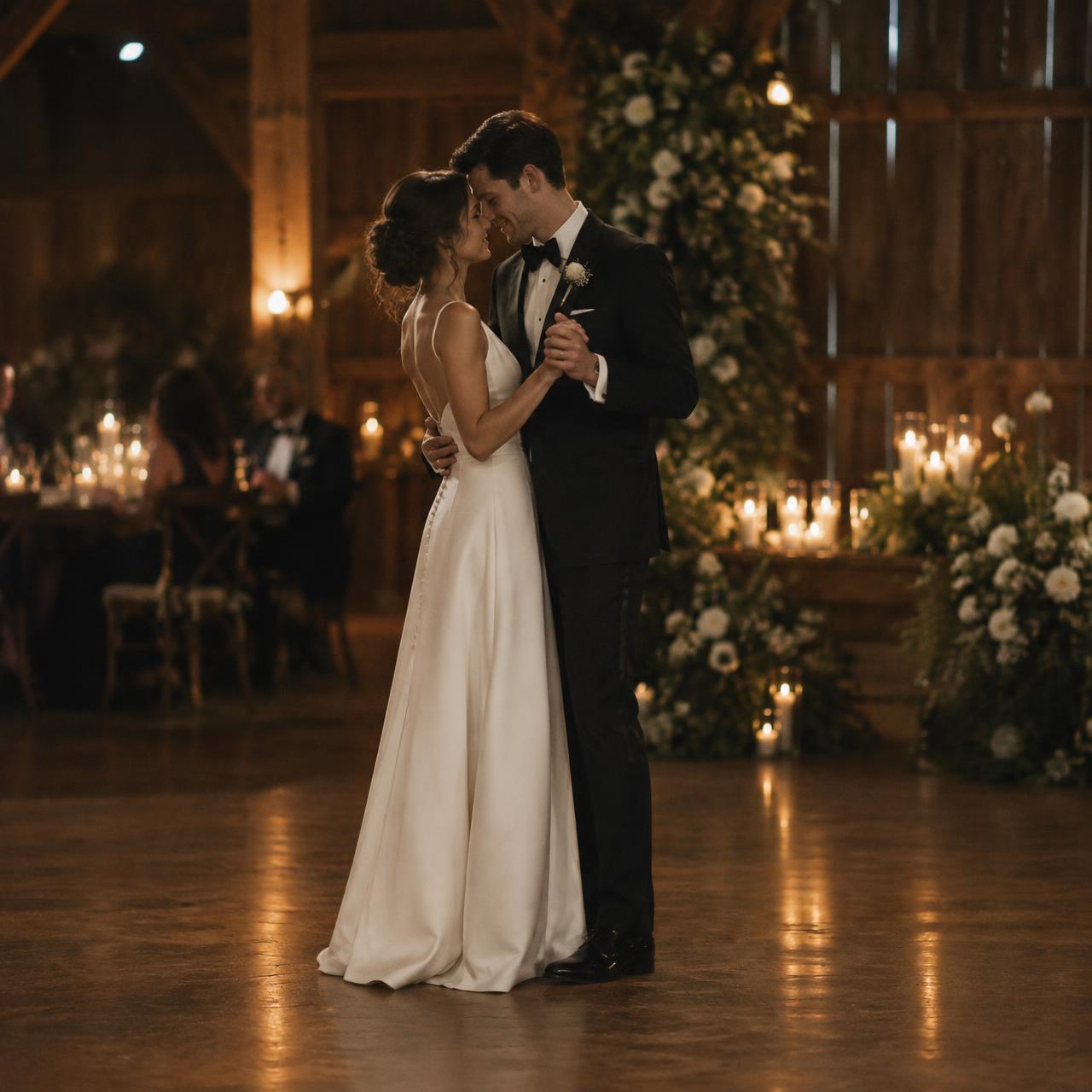 A couple sharing their first dance